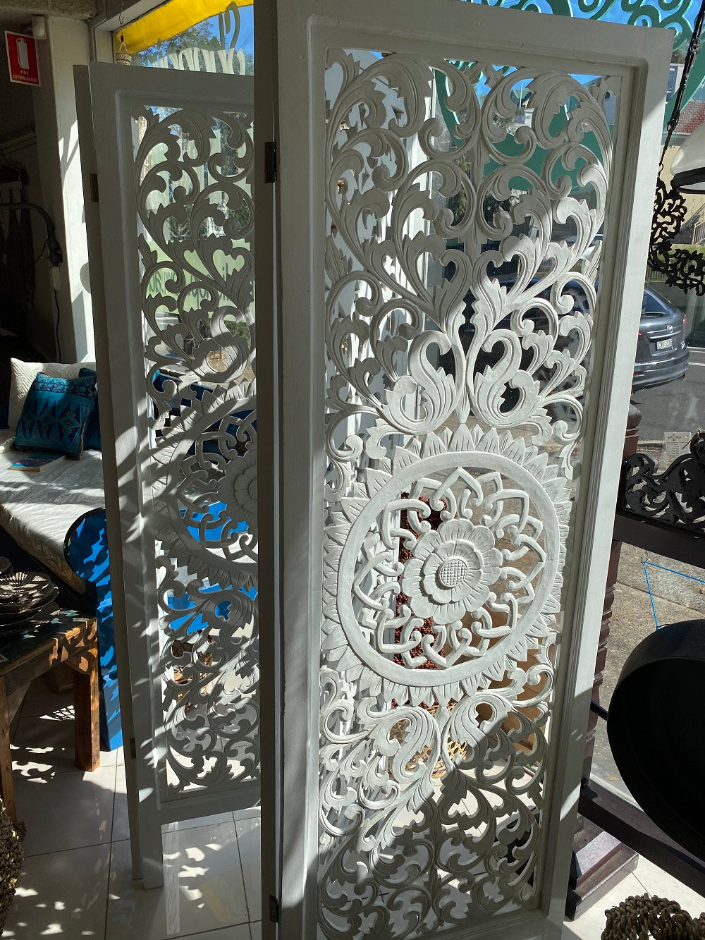 White Lotus 4 fold Screen