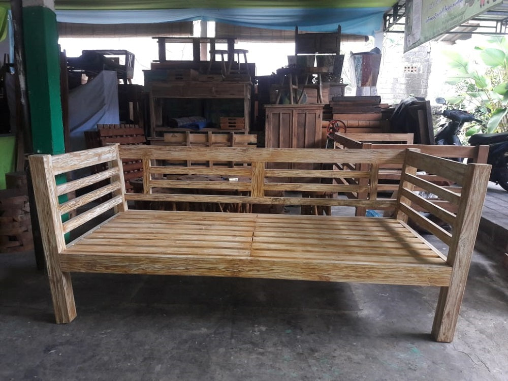 Mas Elde Recycled Teak Daybed Single (Creamwash)