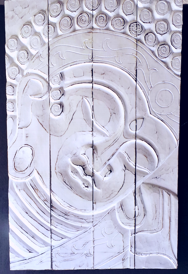 Buddha medium timber panel