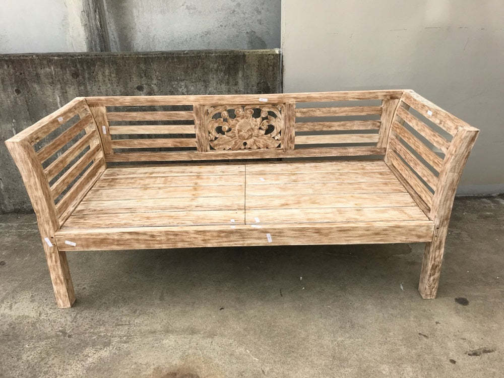 Batubulan Sofa BC Mini Recycled Teak Daybench / Daybed (Creamwash)