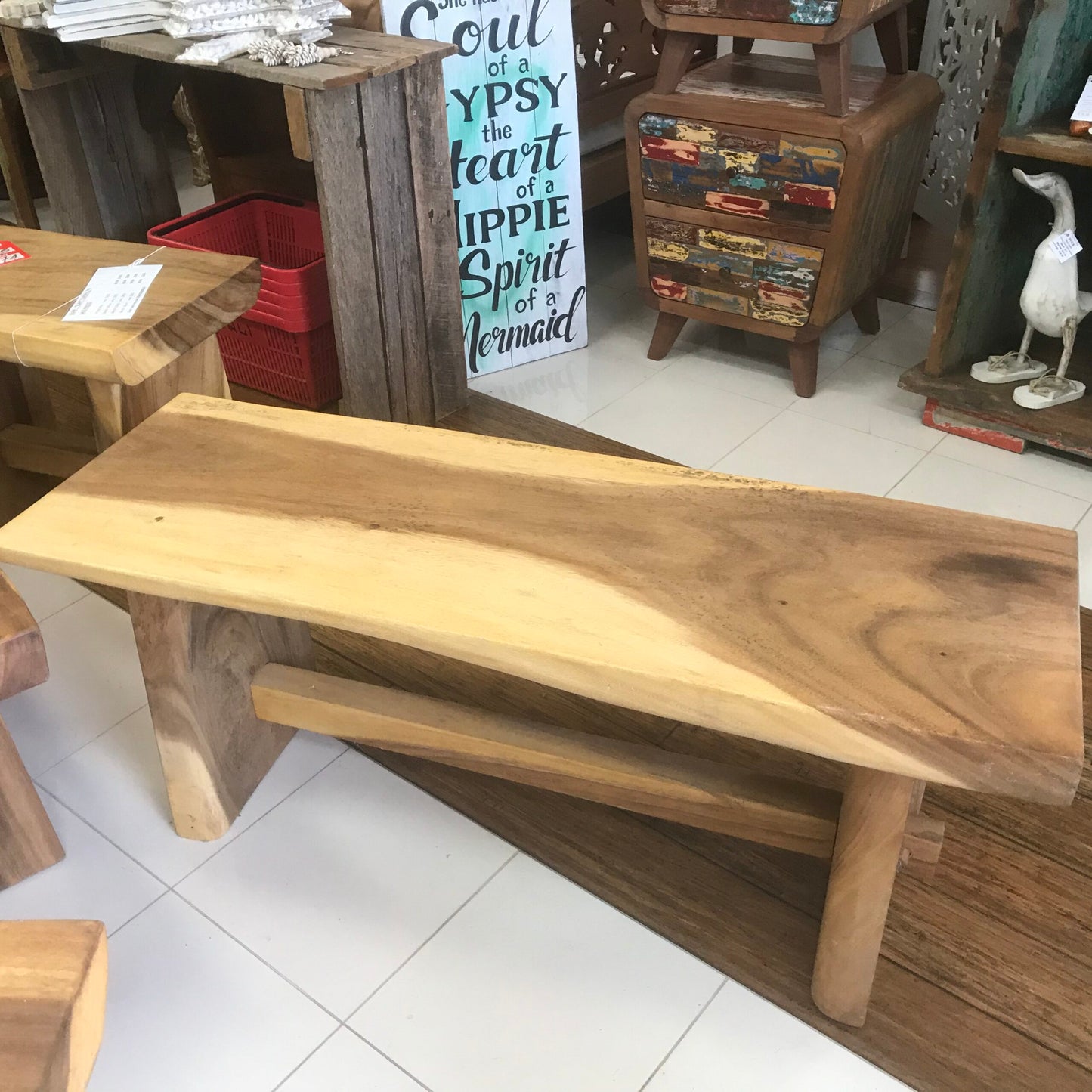 Suar slab wood Bench various lengths