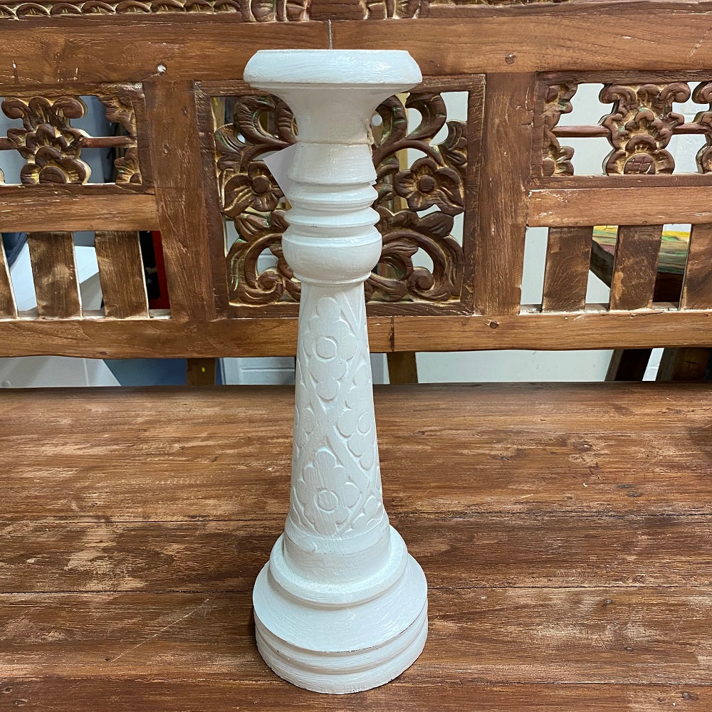 Candle Holder Wooden Hand Carved