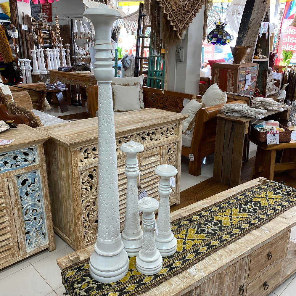 Candle Holder Wooden Hand Carved