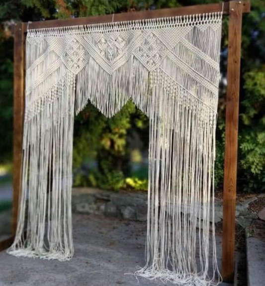 Macrame Arch Doorway Natural/white handcrafted 2mtr wide