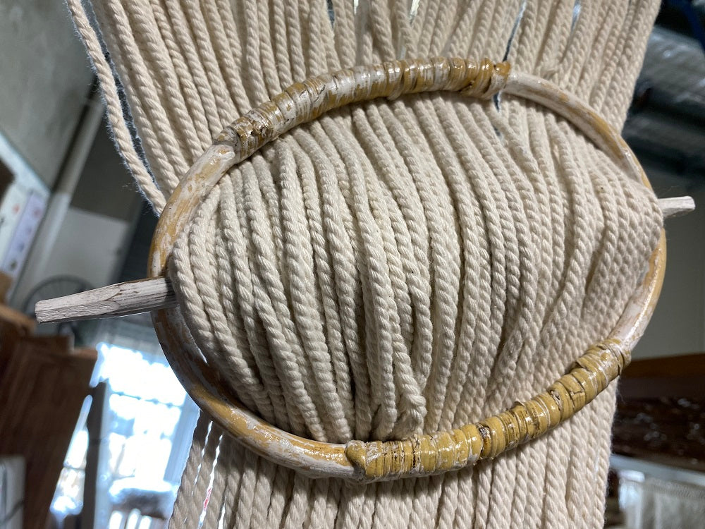 Macrame Natural Cotton Handcrafted Door curtain/wall decor 85cmwide 2mtr drop