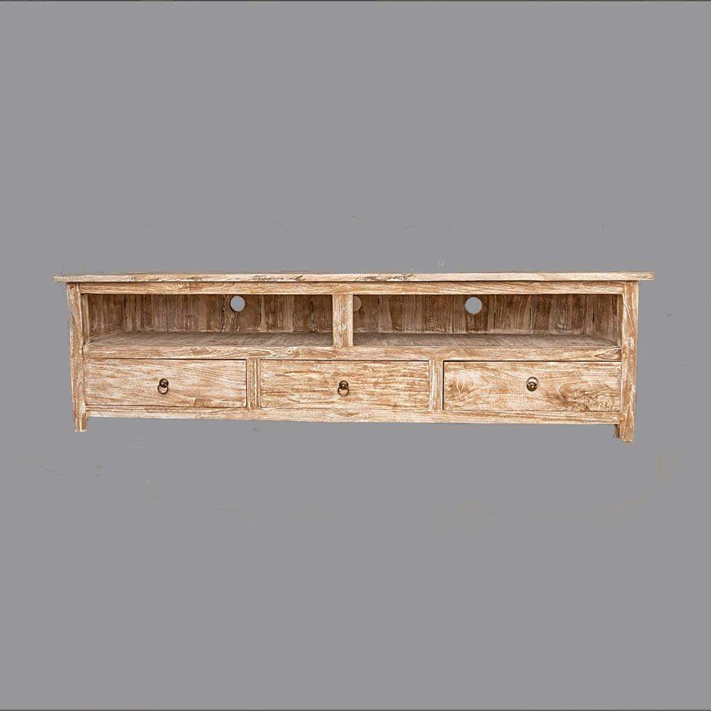 Teak Low TV  cabinet 180cm (Creamwash)