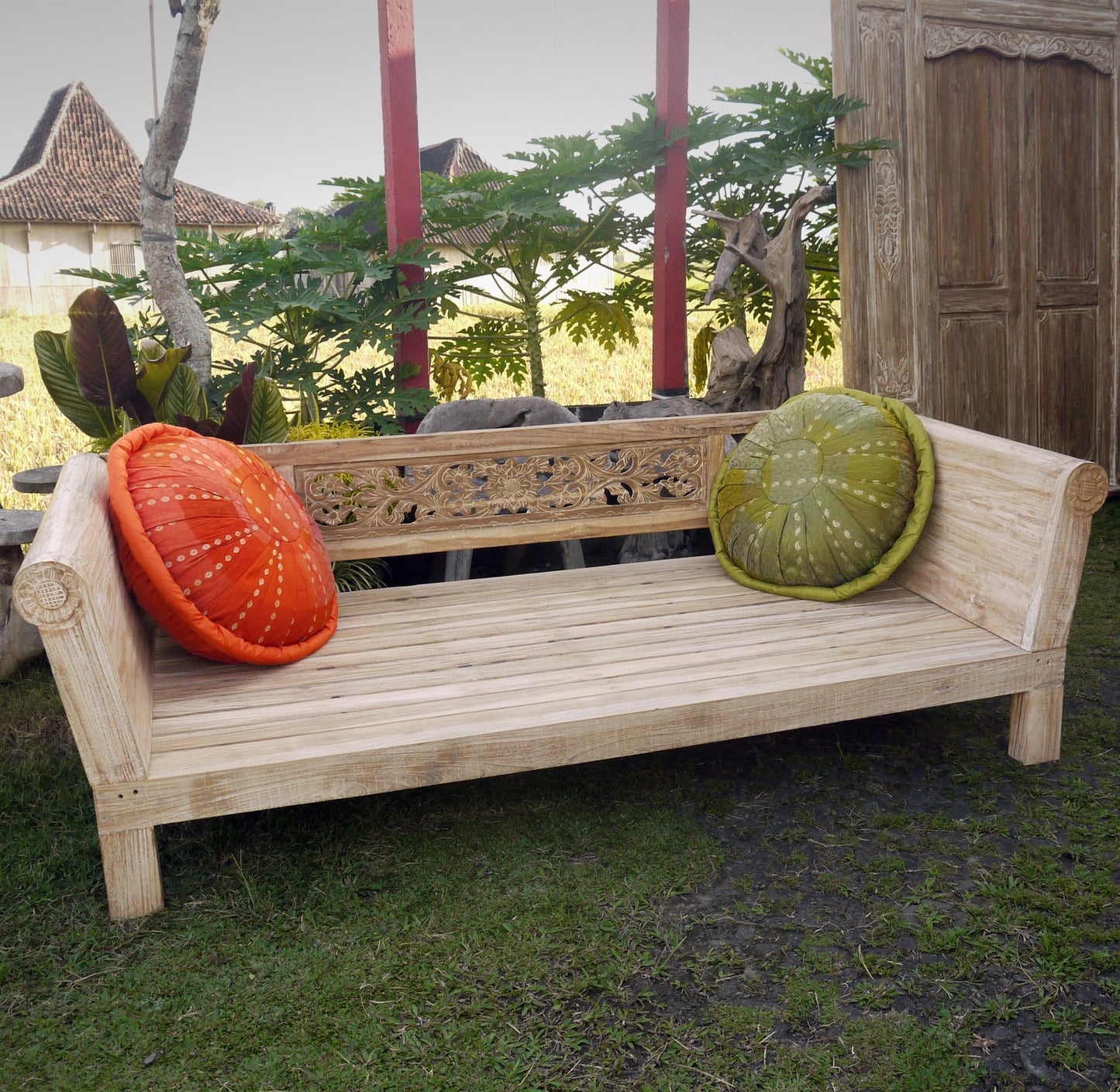 Batubulan Yanto Recycled Teak Daybed Double (Creamwash)