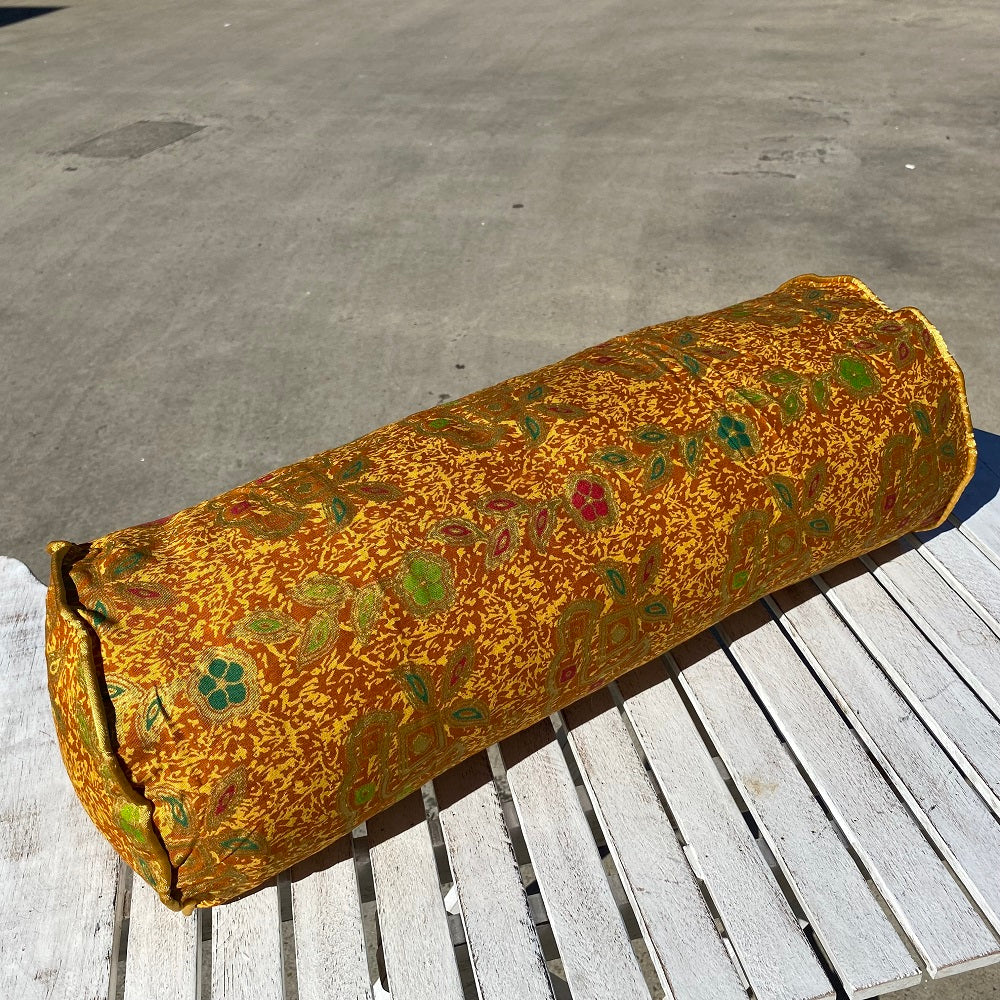 Batik Flower Print Bolster Cover Medium 52cm x 22cm