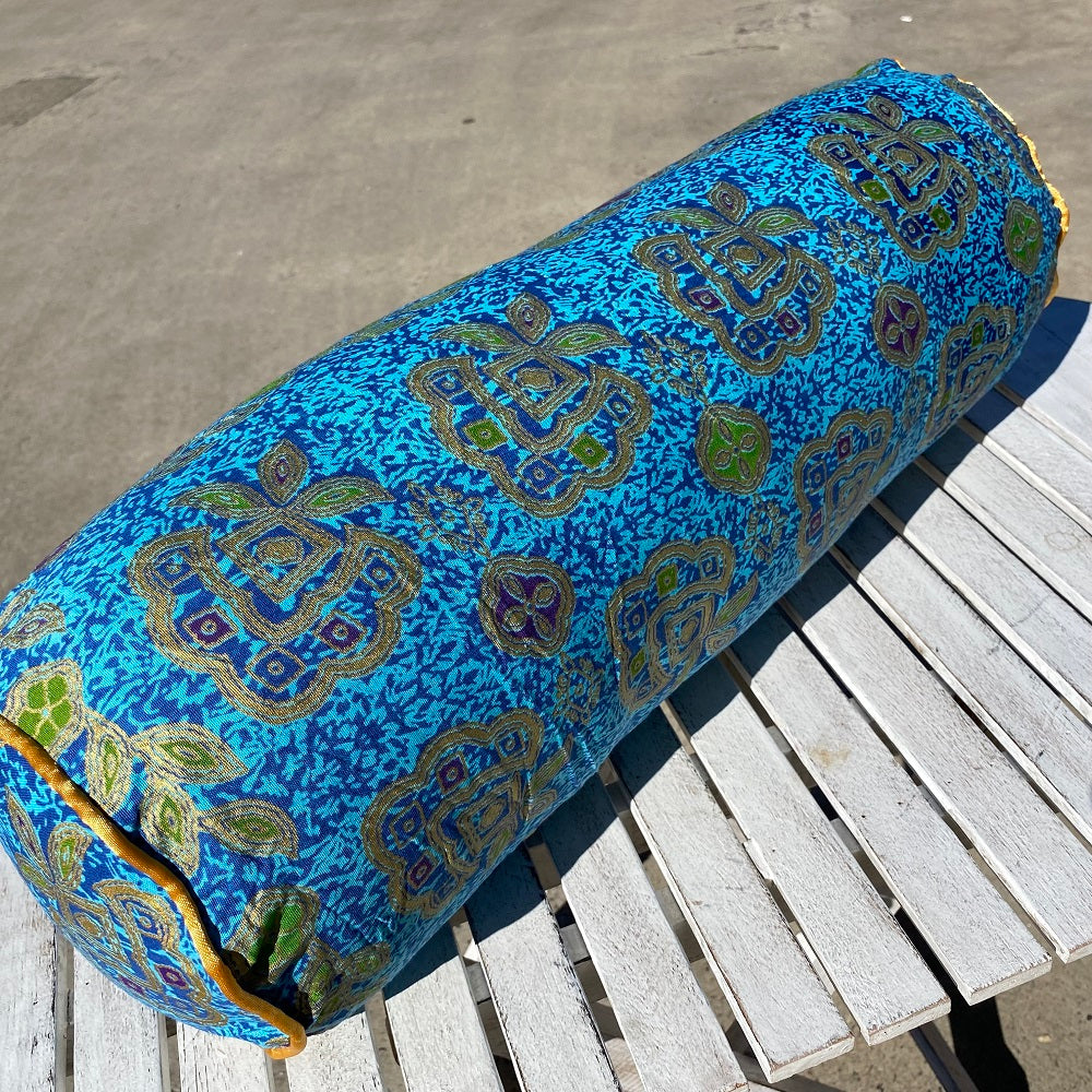 Batik Flower Print Bolster Cover Medium 52cm x 22cm