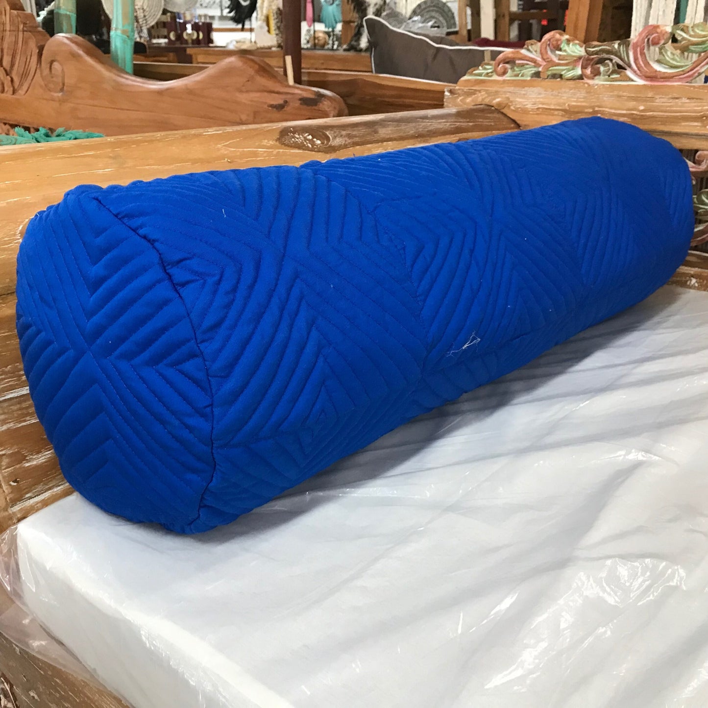 Cotton Quilted Bolster Cover Large 80cm x 26cm