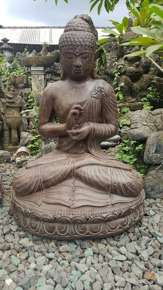 Chakra/teaching Buddha cement 60cm grey