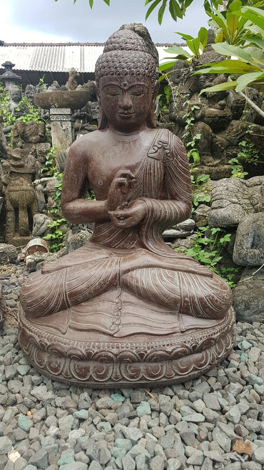 Chakra/teaching Buddha cement 60cm grey