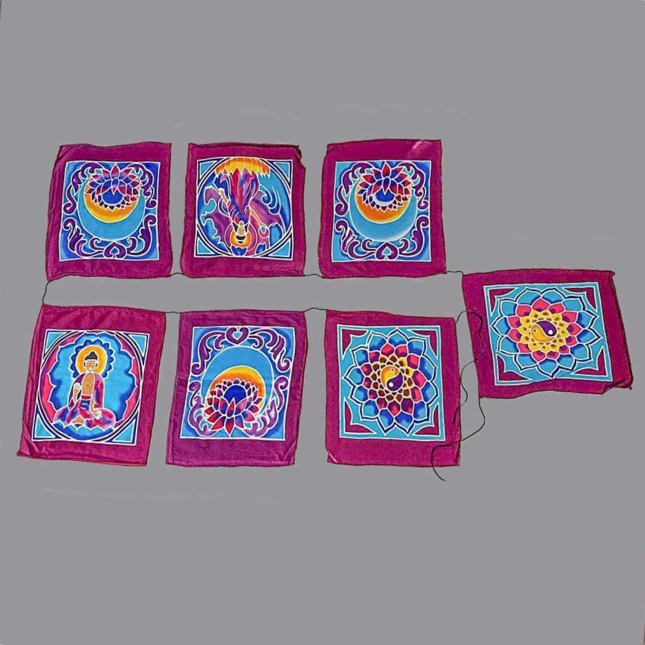 Buddha Kuan Yin Bunting flags Hand Batik