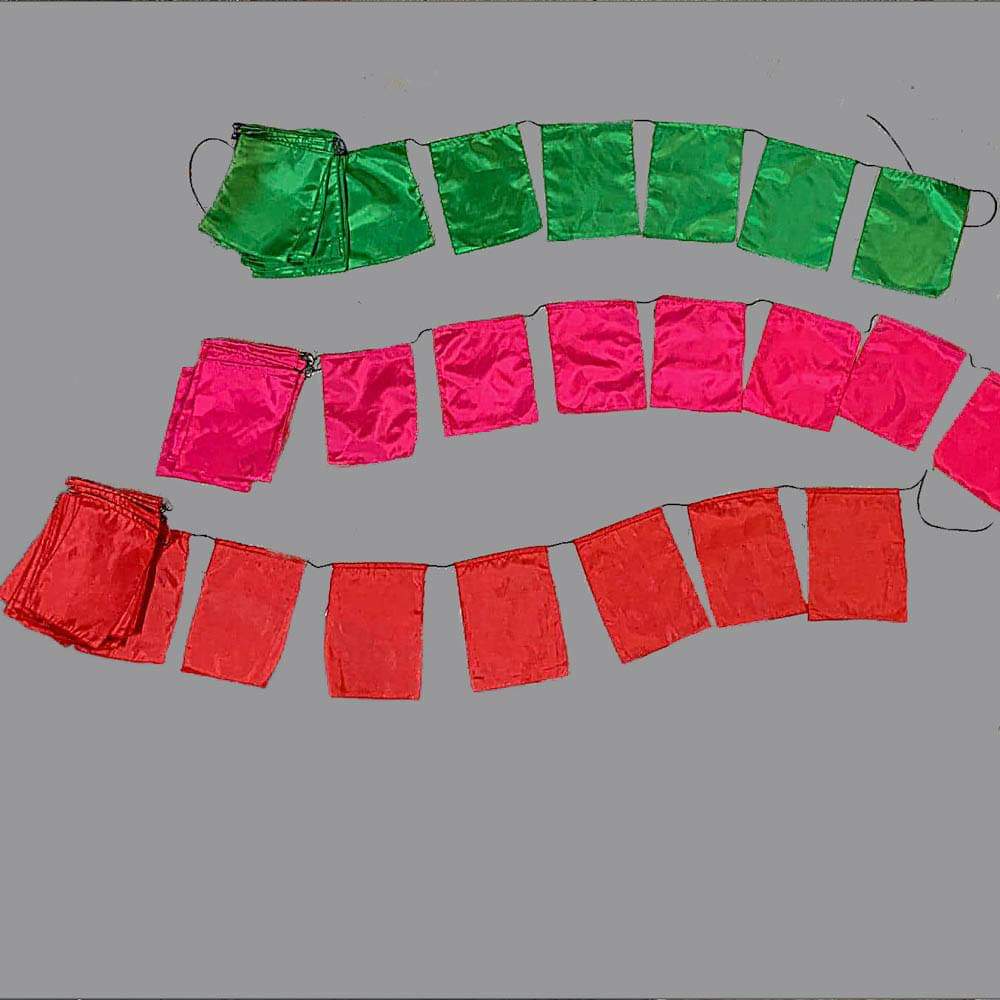 Coloured rectangular 6 metre bunting flags