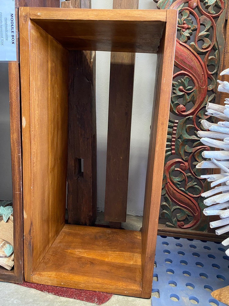 Oblong Teakwood Module Stack Cube 70cmx35cmx30cmDepth