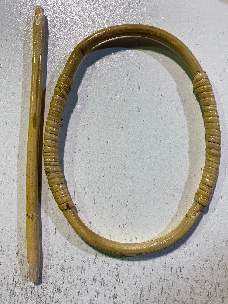 Curtain Holder Rattan pair White wash