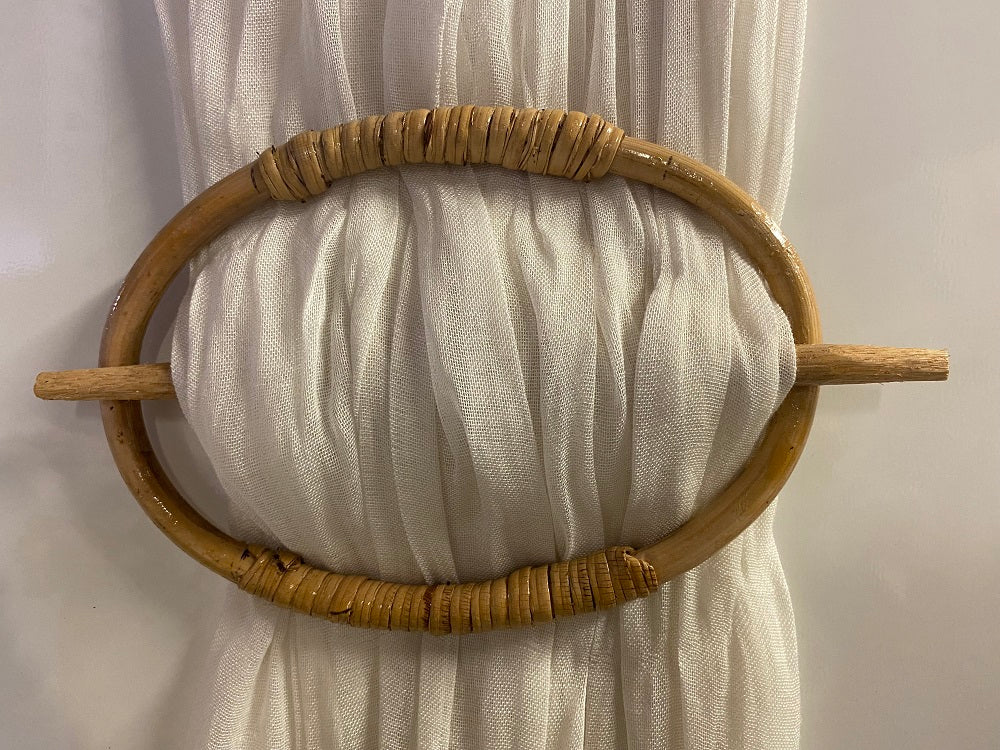 Curtain Holder Rattan pair  Natural