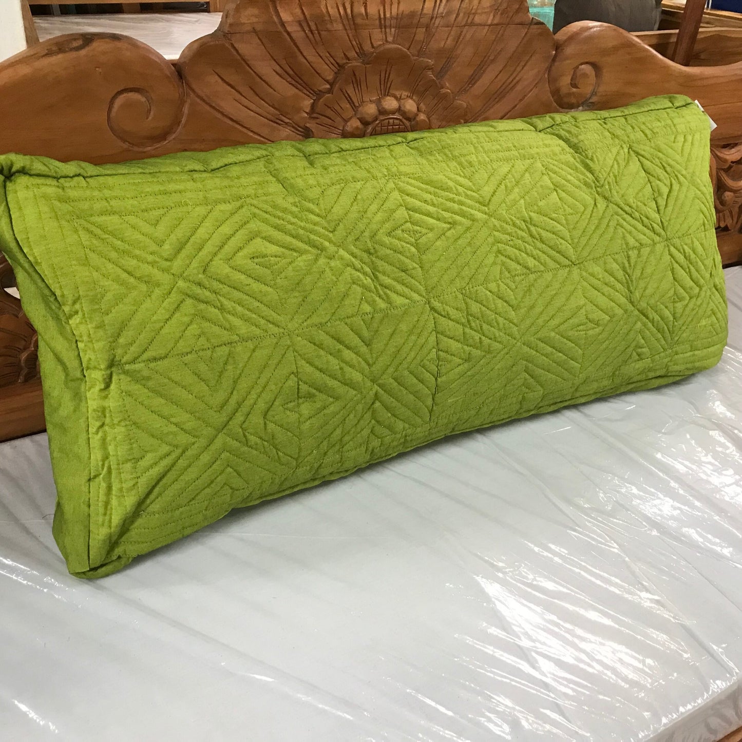 Quilted Geometrical Oblong Cushion Cover 100cm x 40cm