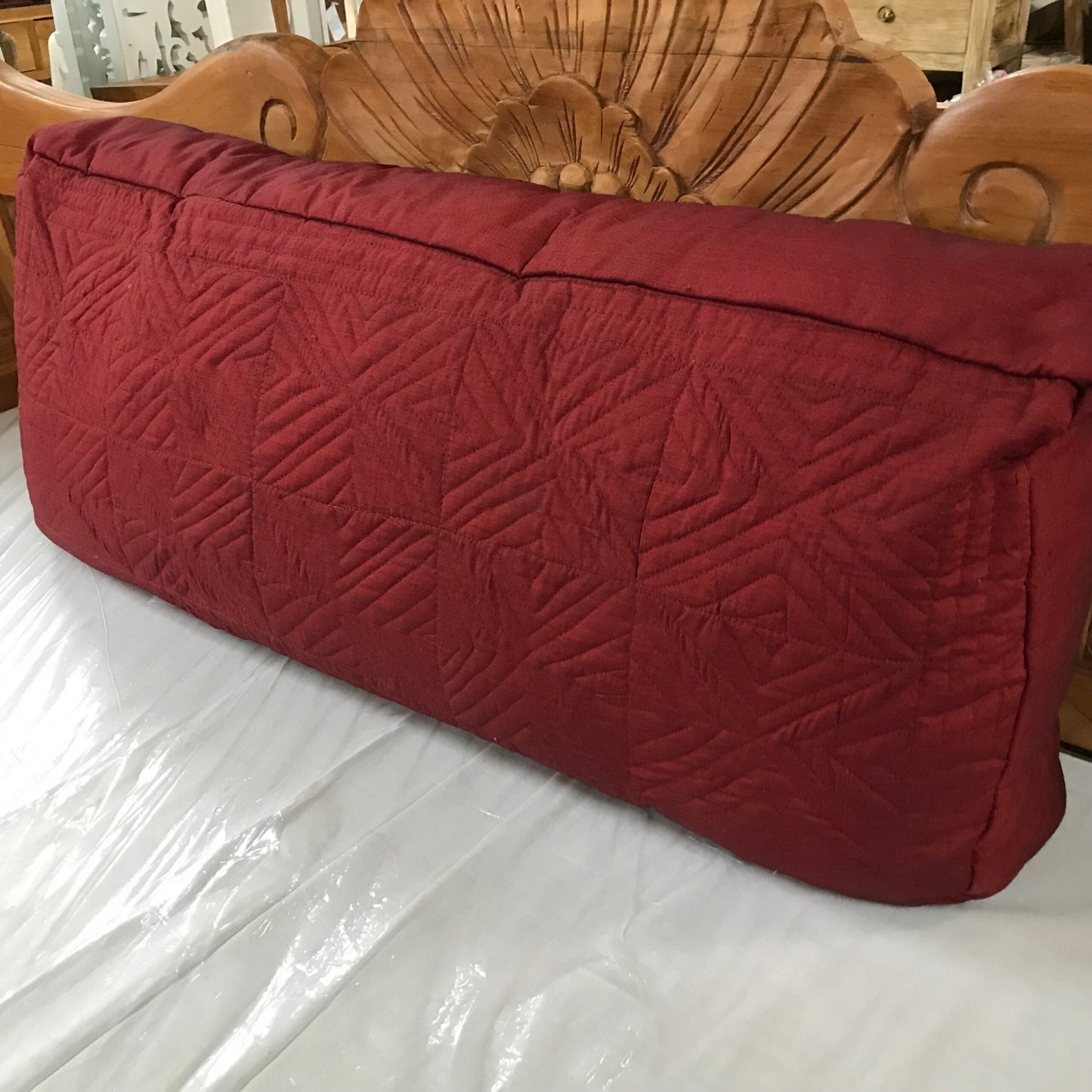 Quilted Geometrical Oblong Cushion Cover 100cm x 40cm