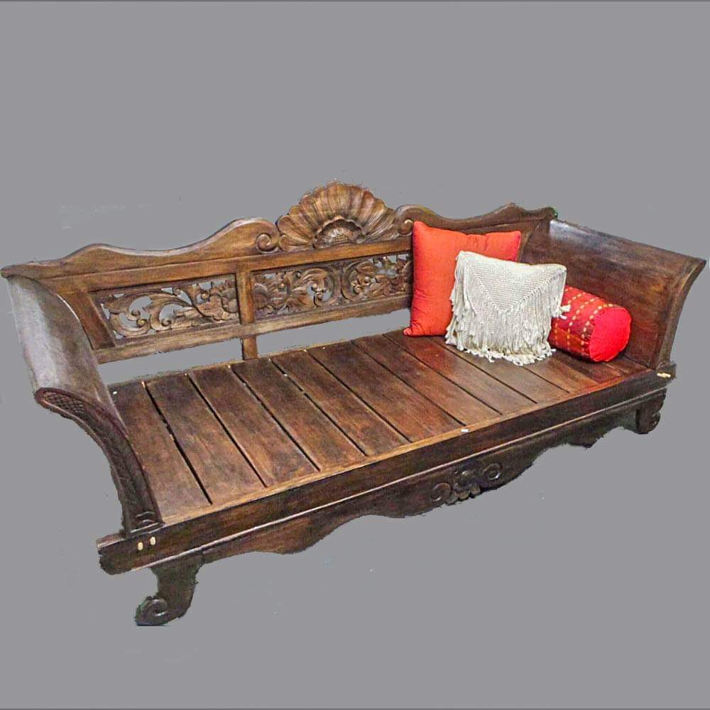 Batubulan Kartini Recycled Teak Daybed Medium (Chocolate)