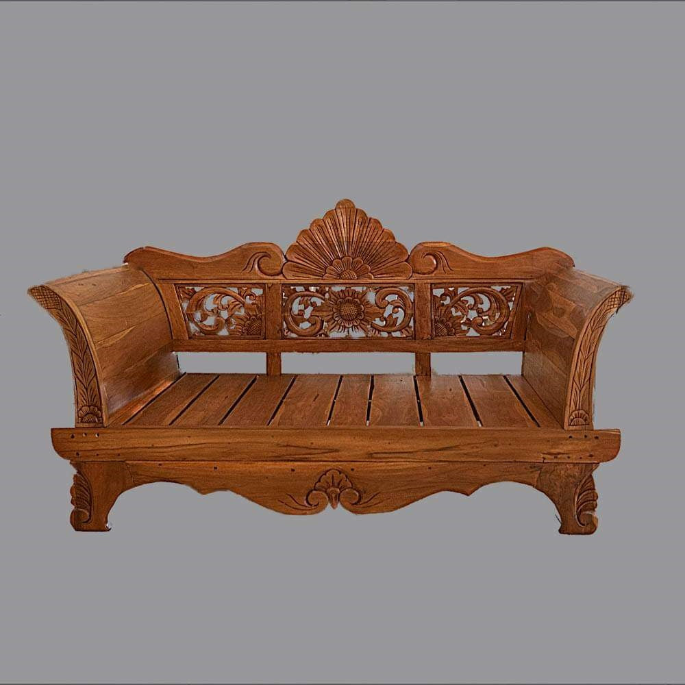 Batubulan Kartini Recycled Teak Mini Daybench / Daybed (Natural)