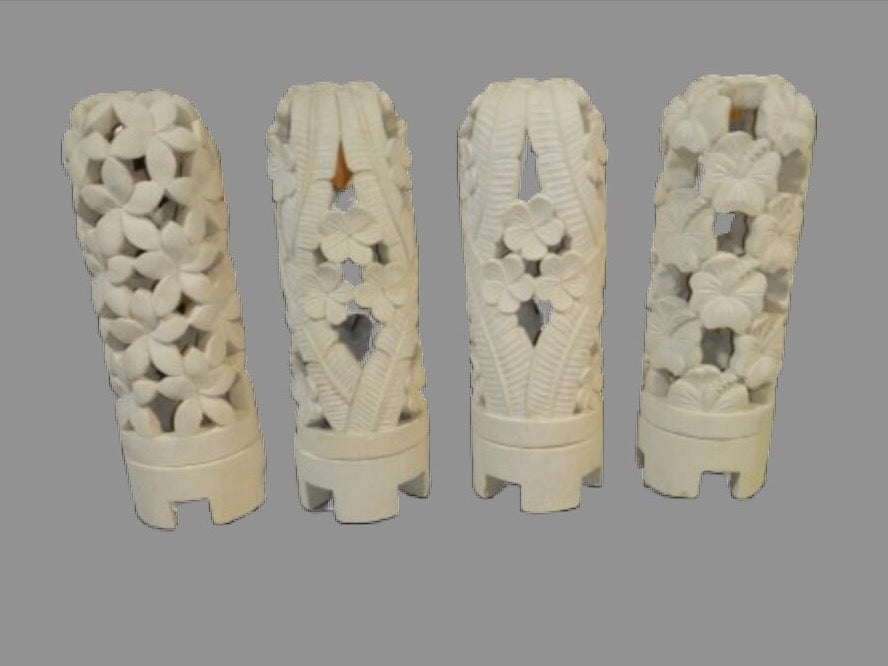 Limestone hand carved Candle Holder 60cm