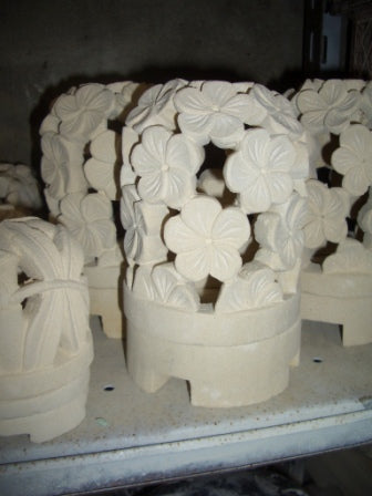 Limestone Hand Carved Candle Holder 30cm height