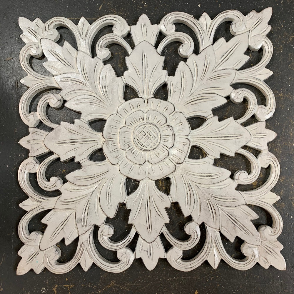 Carved  Lotus panel 40cm