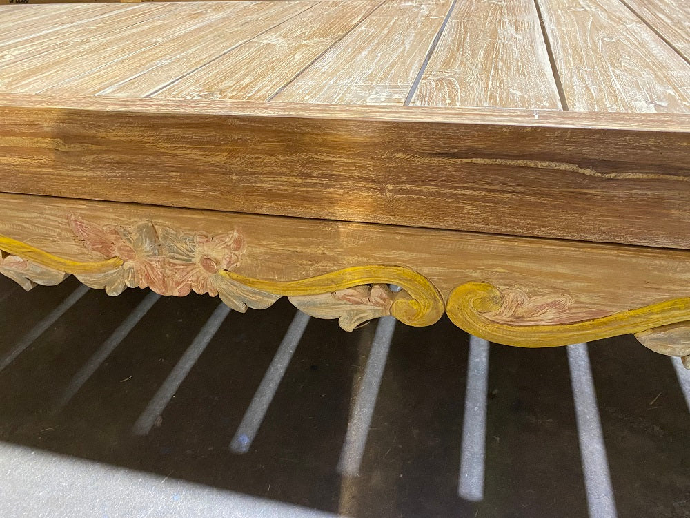 Mas Kartini Lowline Arm Recycled Teak Daybed Medium (Creamwash)