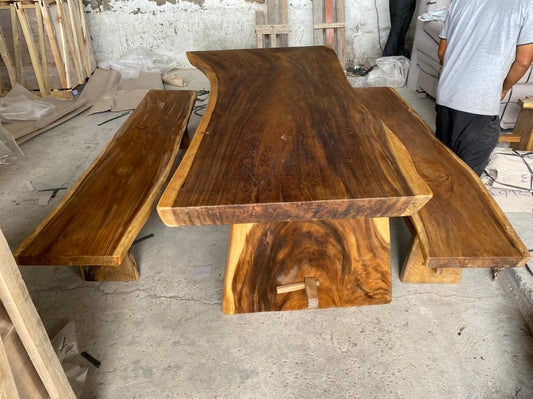 Suar wood Log slab Dining Table 240cm