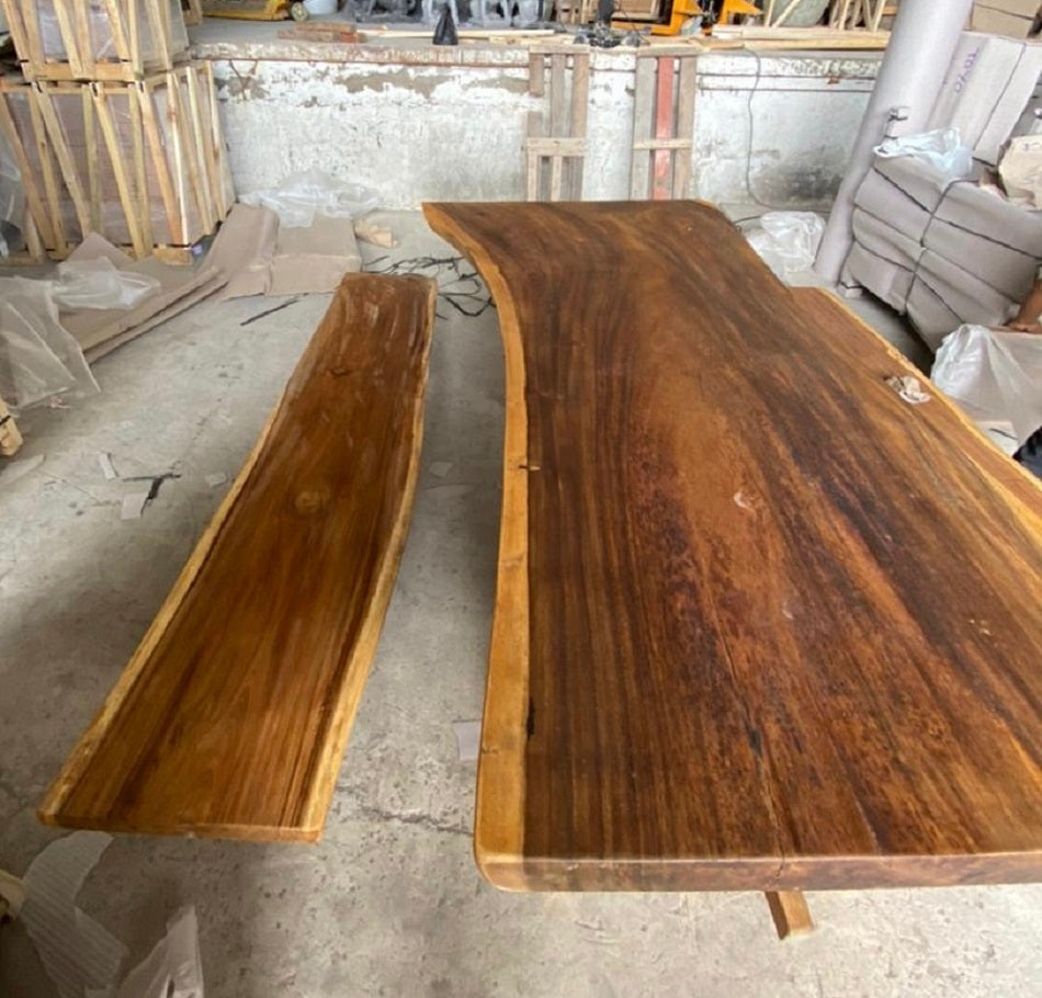 Suar wood Log slab Dining Table 240cm