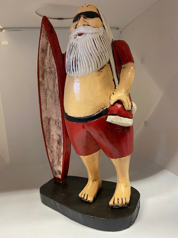 Surfing Santa Wooden handmade 38cm