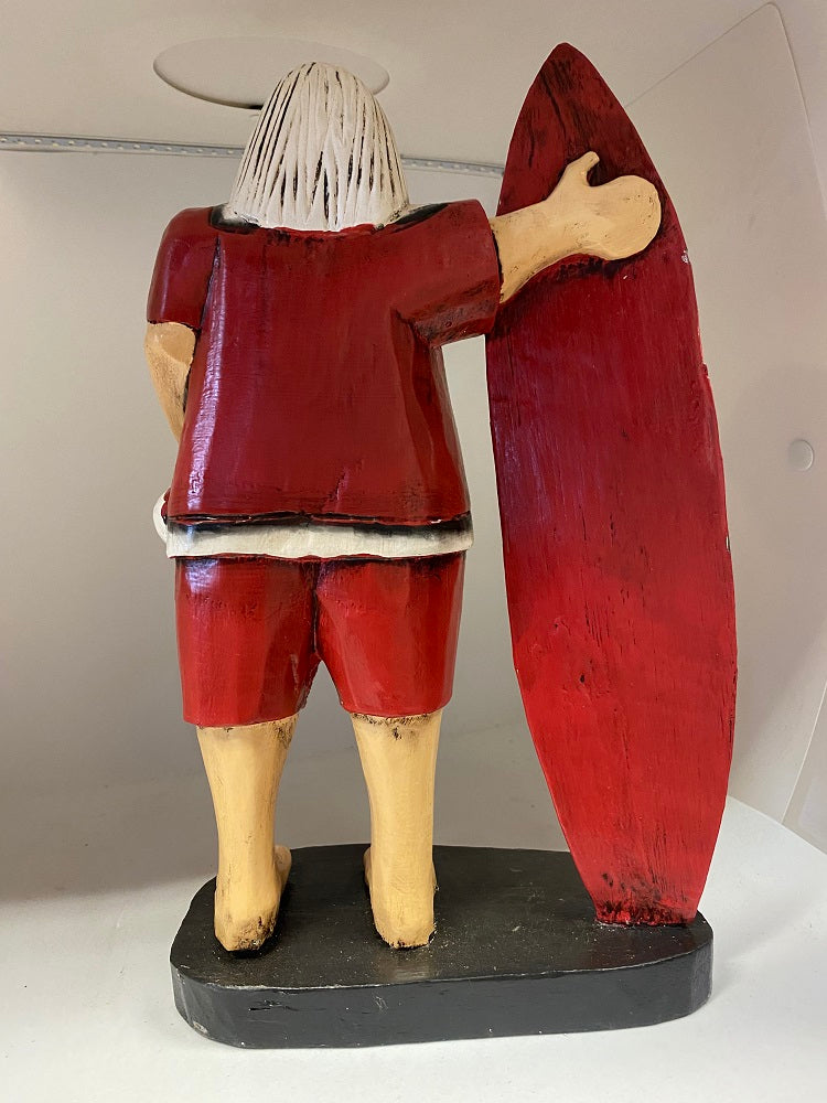 Surfing Santa Wooden handmade 38cm