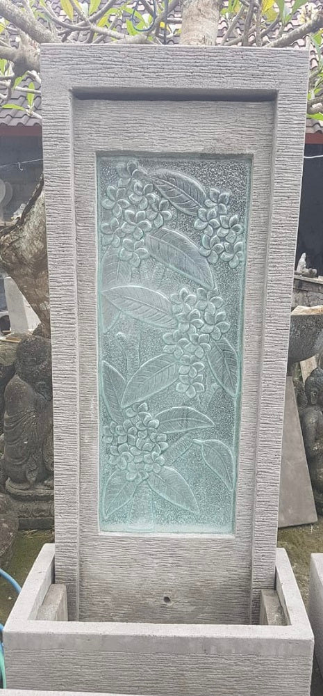 Water feature (cement) base with glass mould Frangipani panel 1.5m(h)
