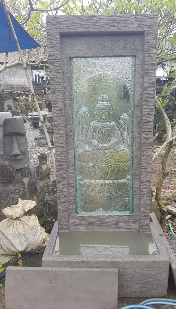 Water feature (cement) with glass mould Buddha panel 1.5m(h)