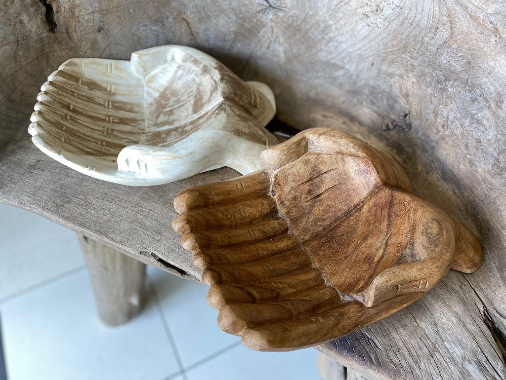 Wooden Buddha Offering Hands