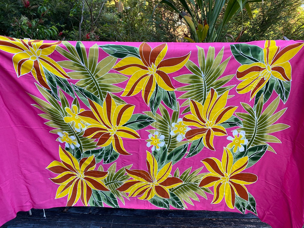 Sarong Hand Batik Tropical designs 2mtrx1.15mtr Rayon #1 quality