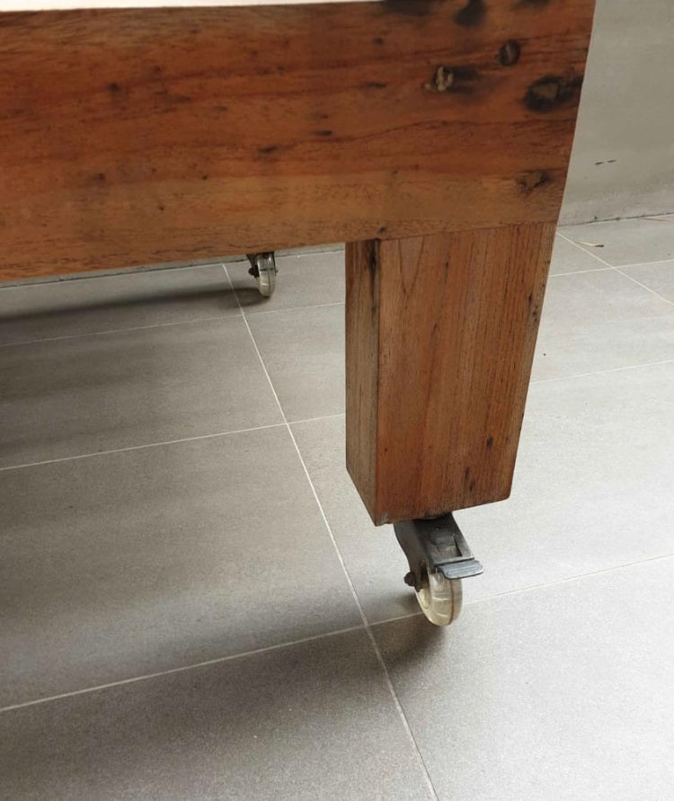 Batubulan Yanto Recycled Teak Daybed slat spaced arms Matthew (Natural)