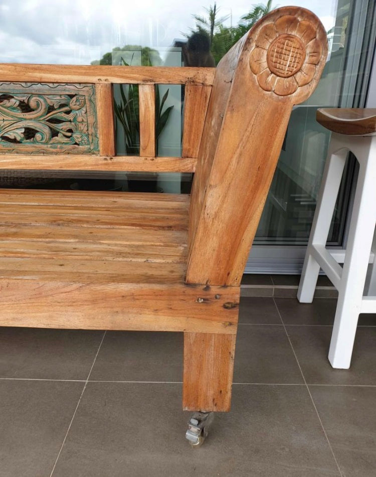 Batubulan Yanto Recycled Teak Daybed Matthew Medium (Creamwash)