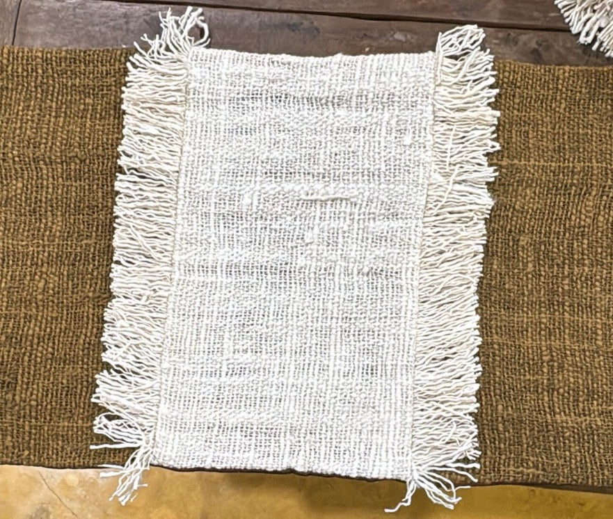 Cotton Rustic Open Weave Cushion Brown Cover combination colours 40x40cm plain cotton back (Copy) (Copy)
