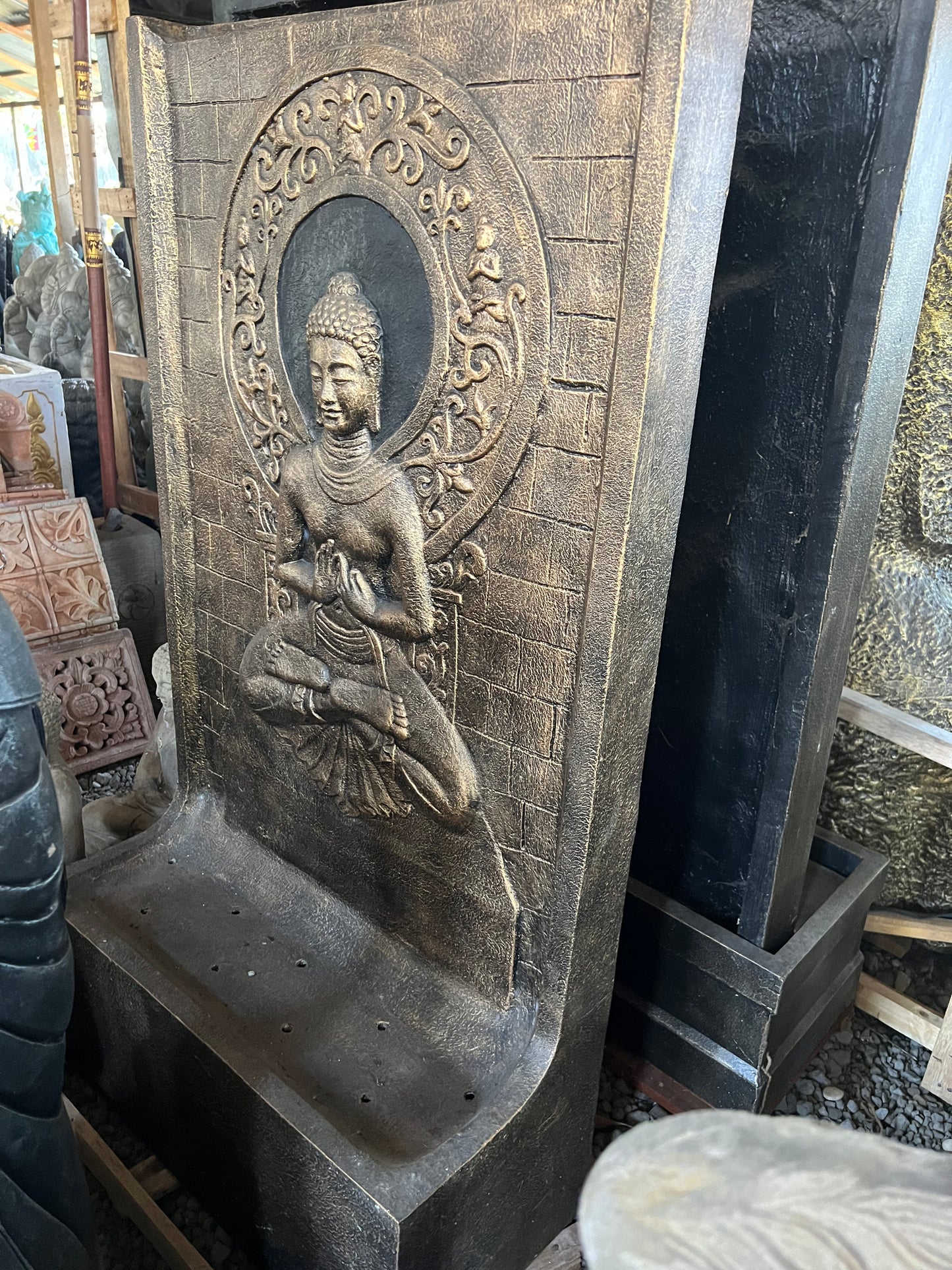 Buddha Meditation  Panel  Water feature with base e GRC  140cm ht