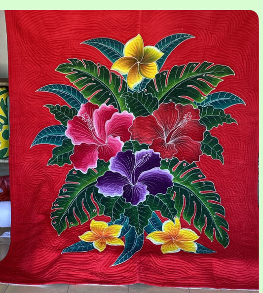 Bedspread Queen Cotton Hand Painted Batik