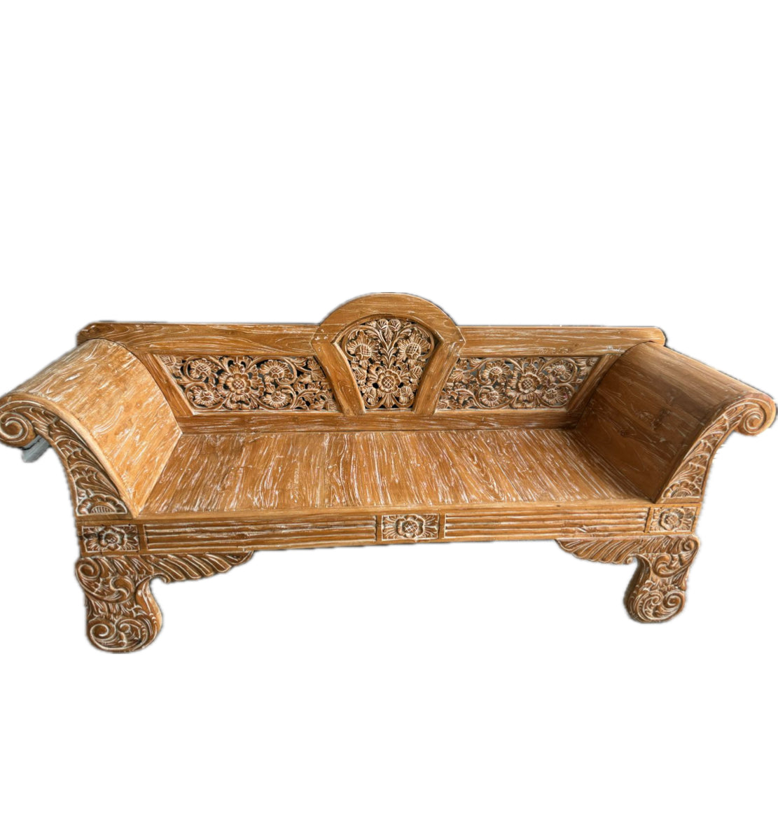 Toyo Kartini Recycled Teak handcarved Daybed medium (Naturalwash)