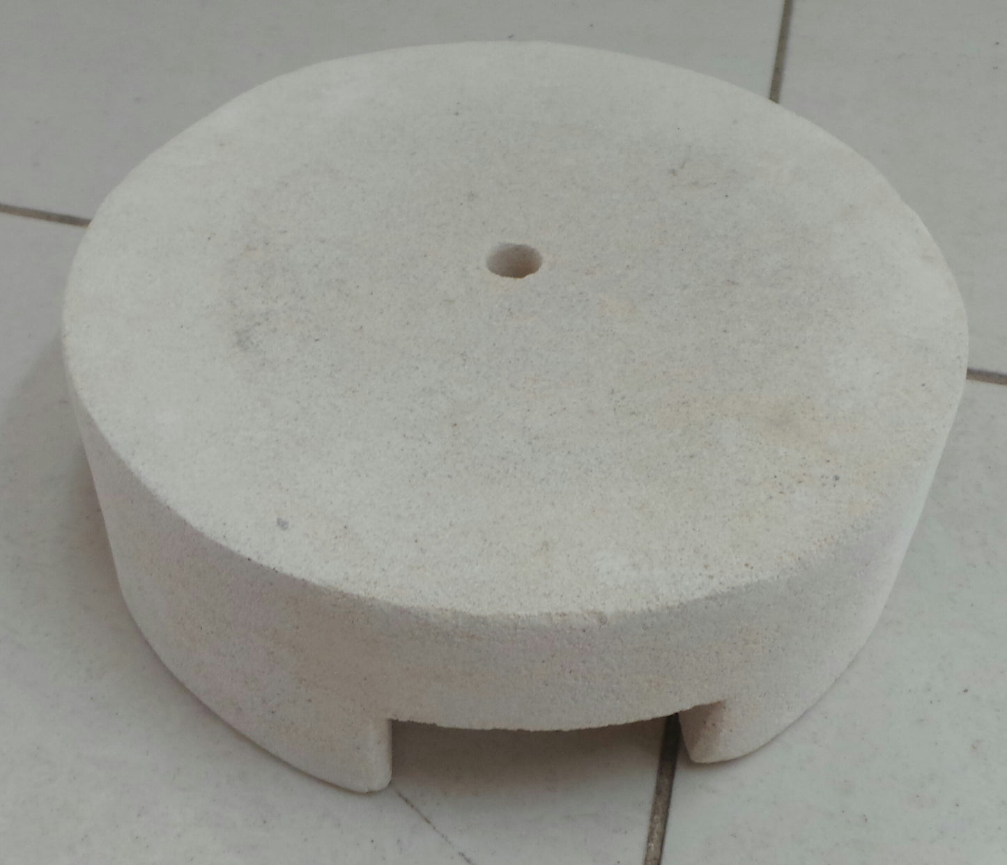Limestone hand carved  Cylinder shape Candle/Light Holder /base/dome top