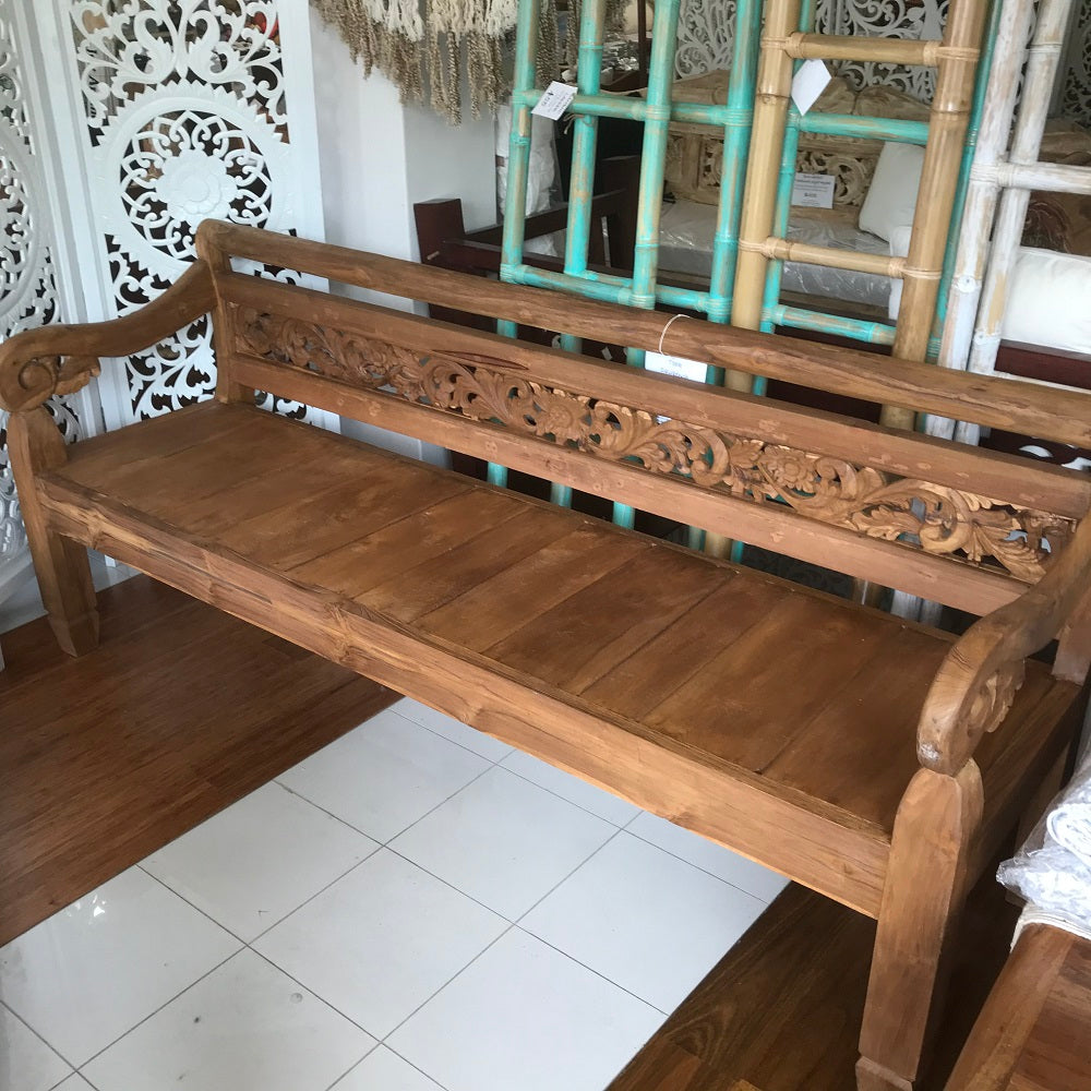 Toyo "Kuno" Recycled Teak Hand Carved  Daybed (natural wash)