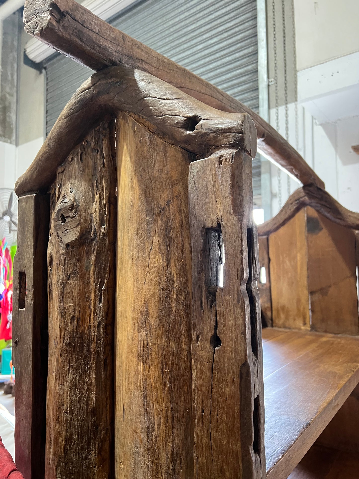 Antique Rustic old Hardwood including old wooden Oxen Bow Yoke wood .4 Shelf  Bookcase