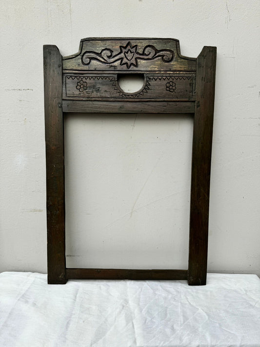 original vintage teak hand carved frame (no mirror)