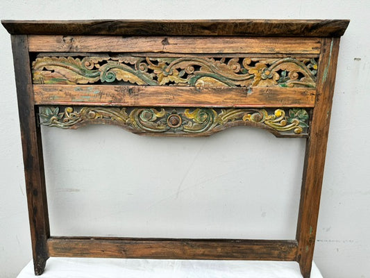 original vintage teak hand carved frame (no mirror)