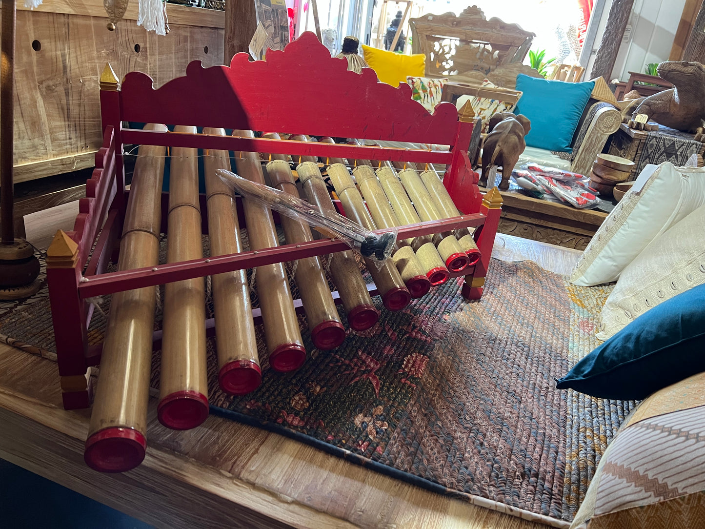 Balinese Bamboo Gamelan musical instrument hand painted hand made