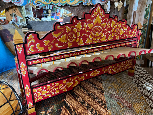 Balinese Bamboo Gamelan musical instrument hand painted hand made